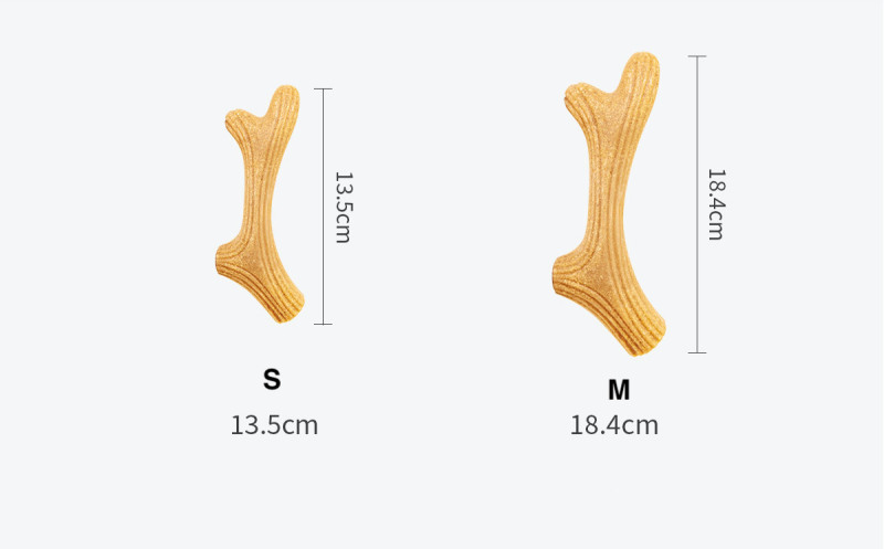 GiGwi dog wood plastic deer antlers teething toy stick, chew-resistant dog toy for puppies, small, medium and large dogs