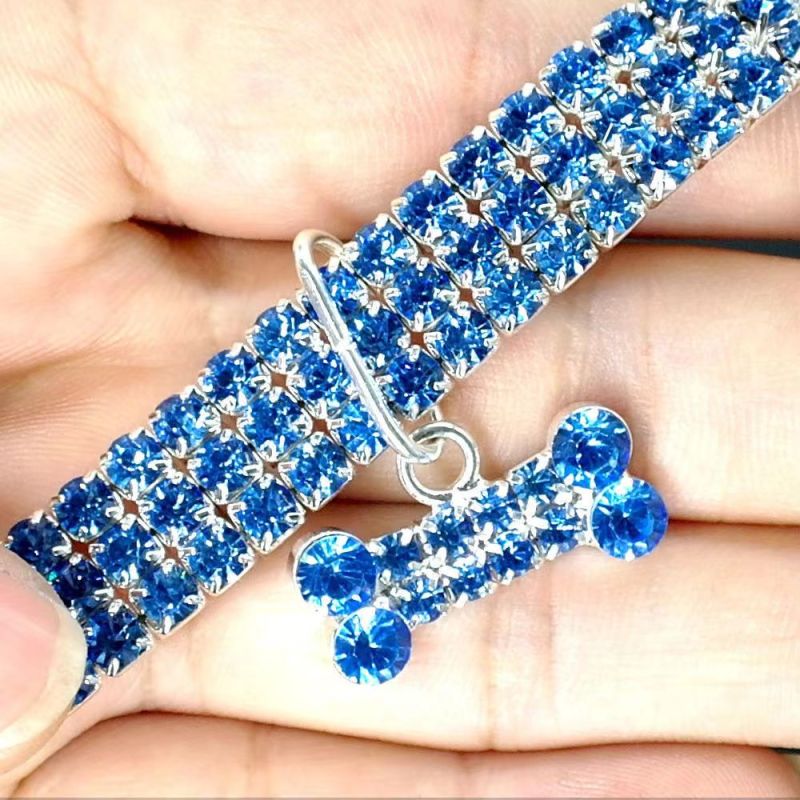 pet crystal elastic necklace