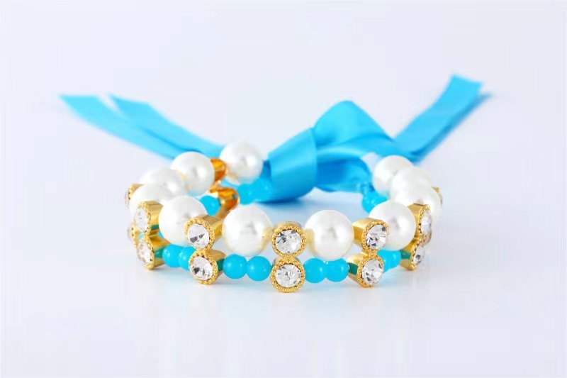 Ribbon Pearl Bow Pet Collar Ornament