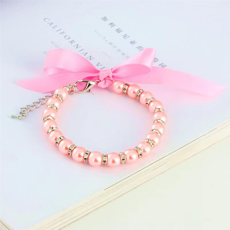 pet pearl necklace cat and dog jewelry