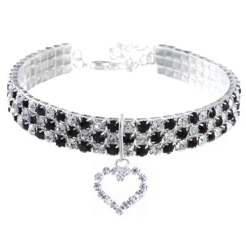 New rhinestone heart-shaped necklaces for pet dogs and cat crystal collars
