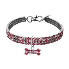Pet Necklace Dog Chain Cat Crystal Collar Pet Supplies Small Dog Accessories Tag