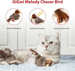 Gigwi Interactive Electronic Cat Toy, Automatic Chirping Bird Toy