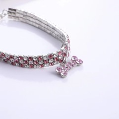 New rhinestone heart-shaped necklaces for pet dogs and cat crystal collars