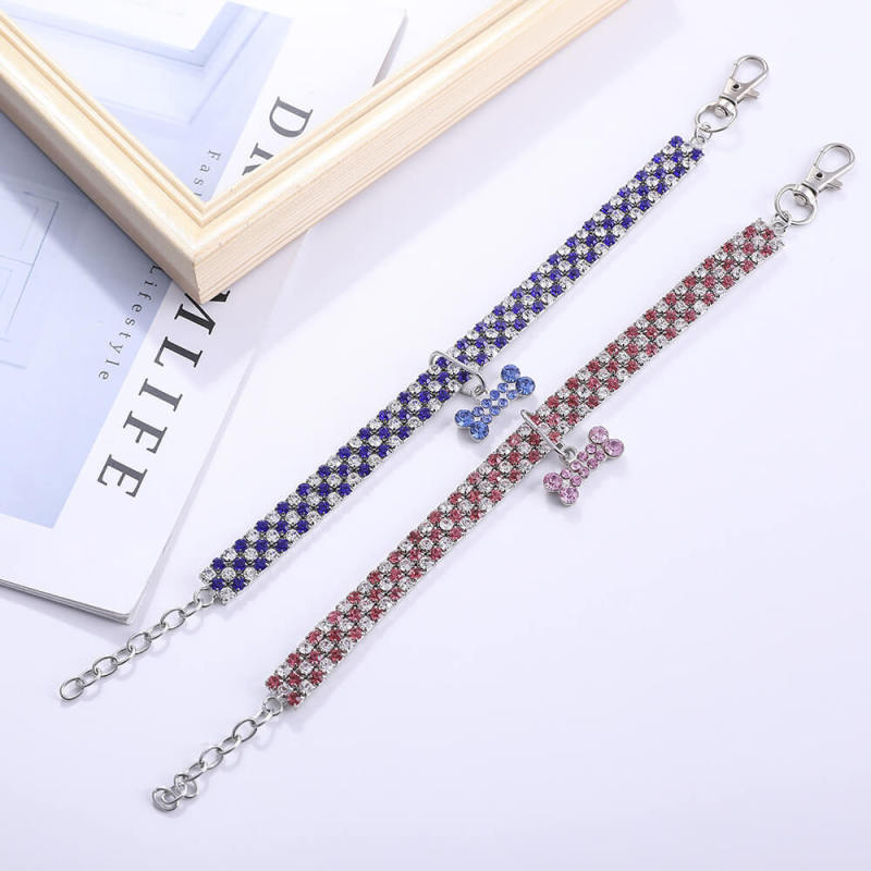 New rhinestone heart-shaped necklaces for pet dogs and cat crystal collars