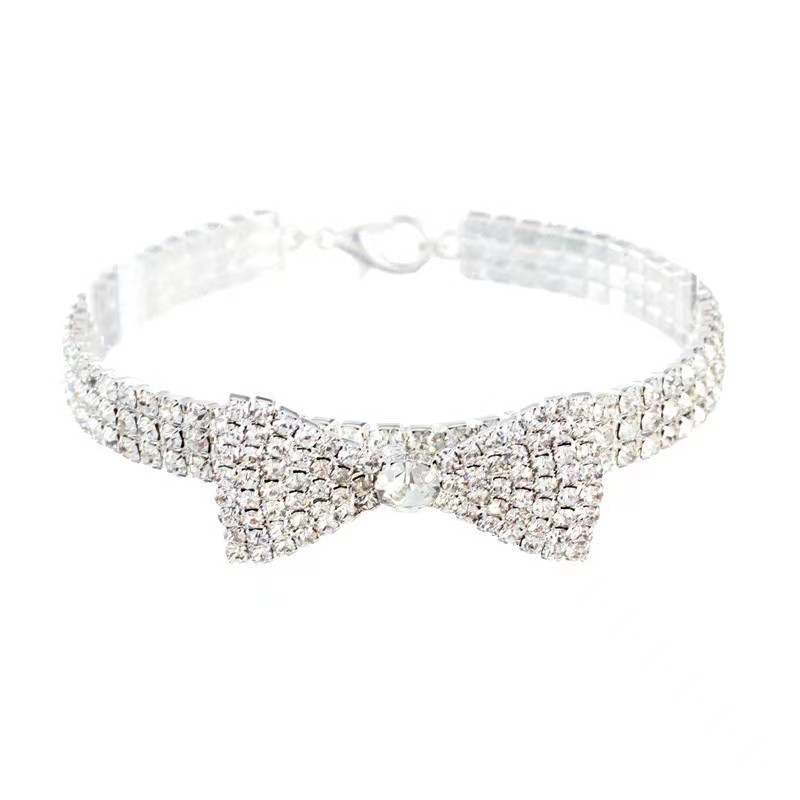 Three rows of non-stretch close-claw rhinestone jewelry