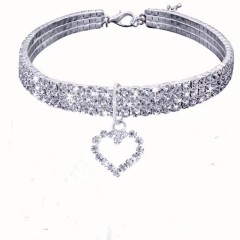 New rhinestone heart-shaped necklaces for pet dogs and cat crystal collars