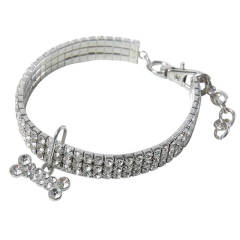 Pet Necklace Dog Chain Cat Crystal Collar Pet Supplies Small Dog Accessories Tag
