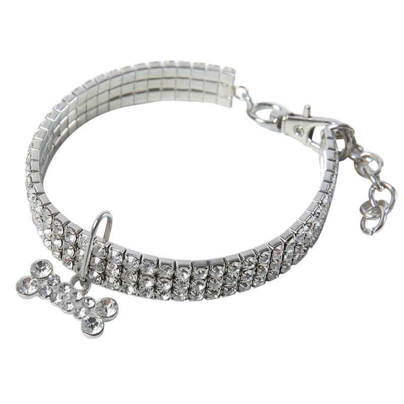 Pet Necklace Dog Chain Cat Crystal Collar Pet Supplies Small Dog Accessories Tag