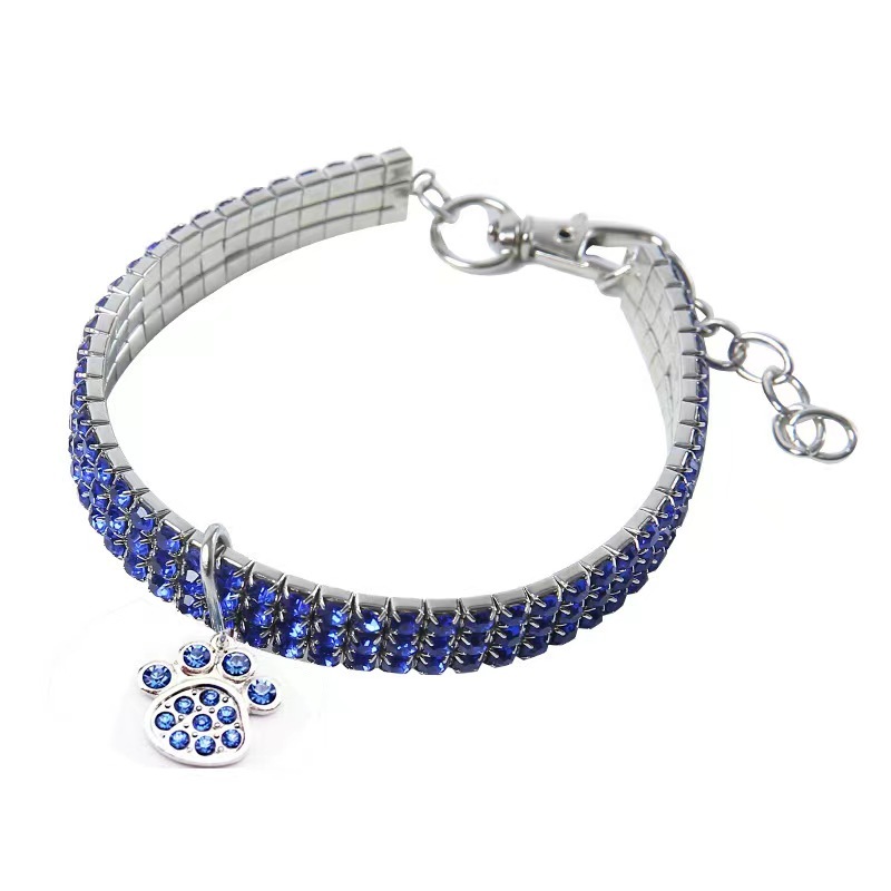 pet crystal elastic necklace