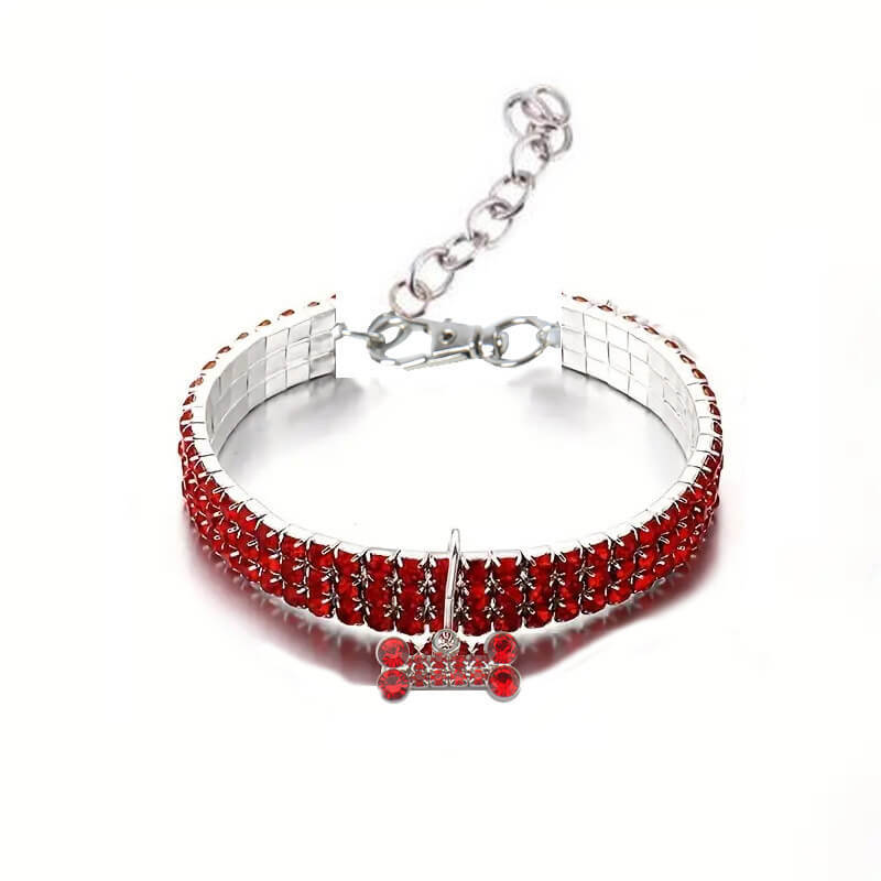 Pet Necklace Dog Chain Cat Crystal Collar Pet Supplies Small Dog Accessories Tag