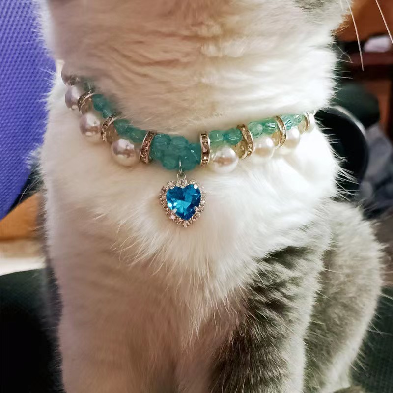 Hand Braided Pearl Necklace Pet Jewelry