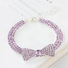 Three rows of non-stretch close-claw rhinestone jewelry