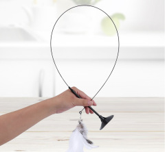 Self-entertainment suction cup feather cat teaser, feather bell cat teaser