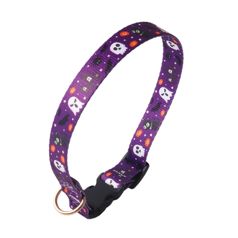 Amigo Custom Printing Design  Pet Collar Christmas Halloween series Adjustable Puppy Dog Collar With plastic buckle
