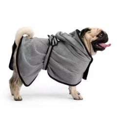 LovePaw Wholesale Embroidered Paw Dog Drying Coat Super Absorbent Quick Drying Microfiber Dog Towel with Hood Dog Bathrobe Towel