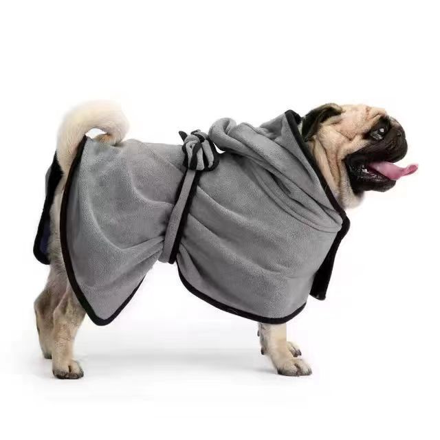 LovePaw Wholesale Embroidered Paw Dog Drying Coat Super Absorbent Quick Drying Microfiber Dog Towel with Hood Dog Bathrobe Towel