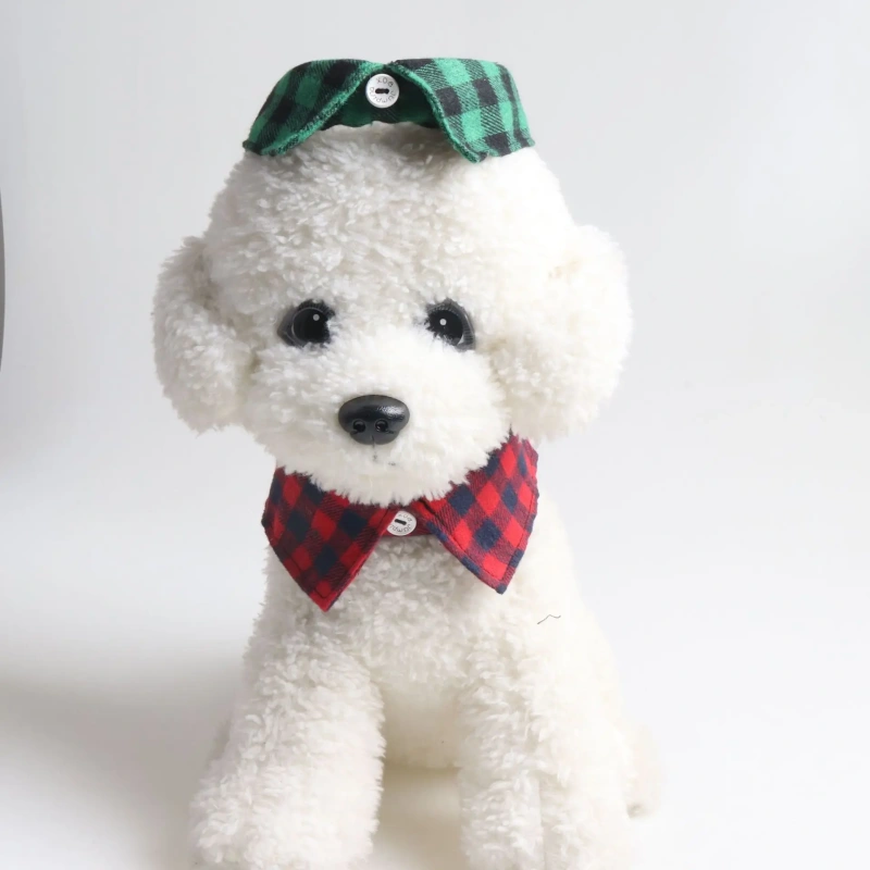 Hot Sale Custom Luxury Pet Accessories Vintage Polyester Cotton Pet Collars Classical British Style Cat Collars with Bell