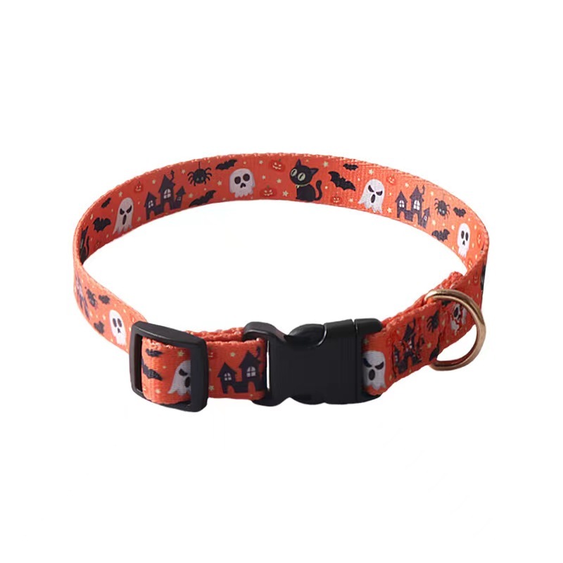 Pet Collar Christmas Halloween series Adjustable Puppy Dog Collar With plastic buckle