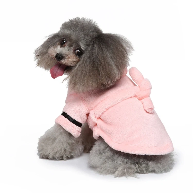 Hot Selling High Quality Pet Clothing Quick Dry Bath Towel Dog Bathrobe Clothes Pet Nightgown Pajamas