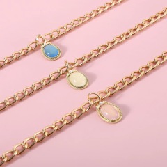 Pet Metal Chain Opal Necklace Adjustable