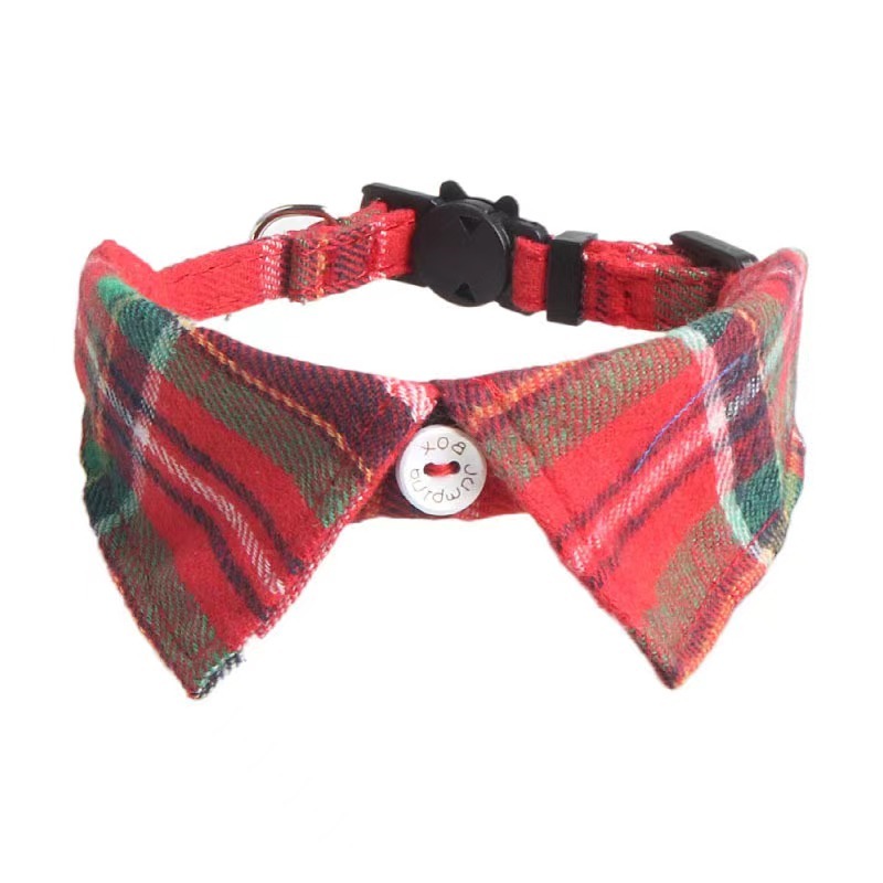 Hot Sale Custom Luxury Pet Accessories Vintage Polyester Cotton Pet Collars Classical British Style Cat Collars with Bell