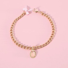 Pet Metal Chain Opal Necklace Adjustable
