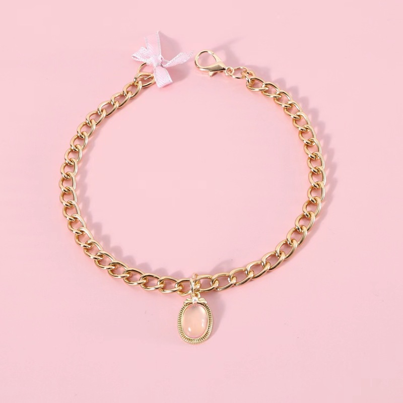 Pet Metal Chain Opal Necklace Adjustable