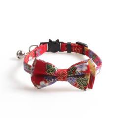 pet collar cat with Chinese style series ethnic style cat collar with bell