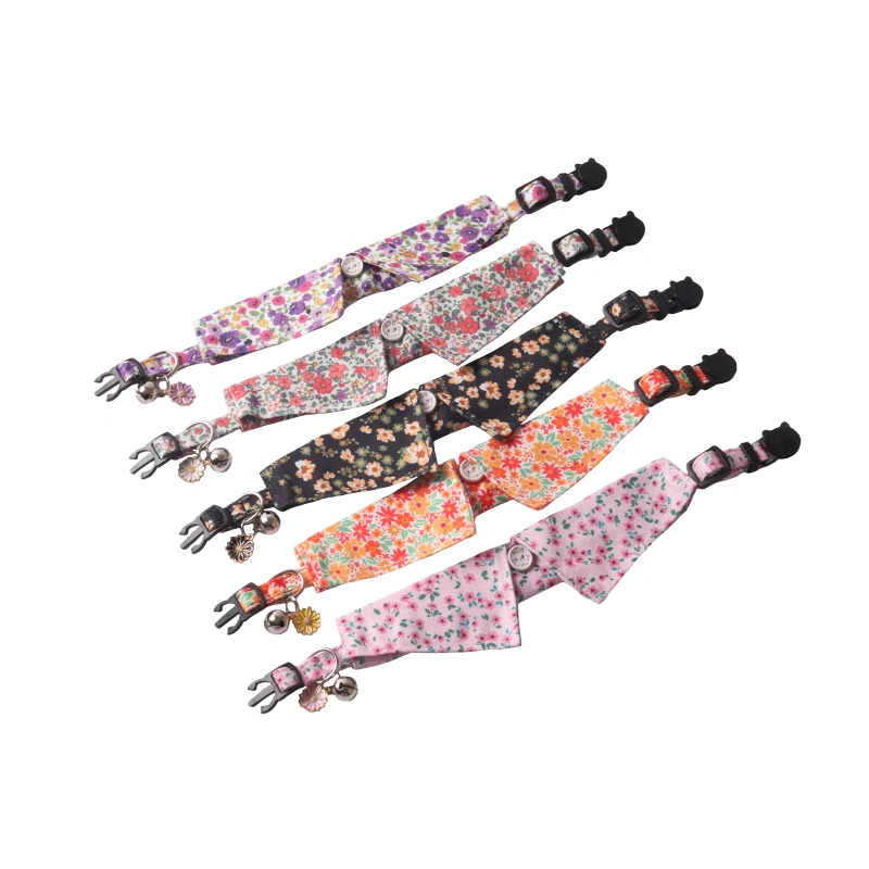 Amigo New Pet products Floral series Cat Collar Floral Accessories Cat collar Kitten collar with bell