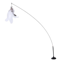 Self-entertainment suction cup feather cat teaser, feather bell cat teaser