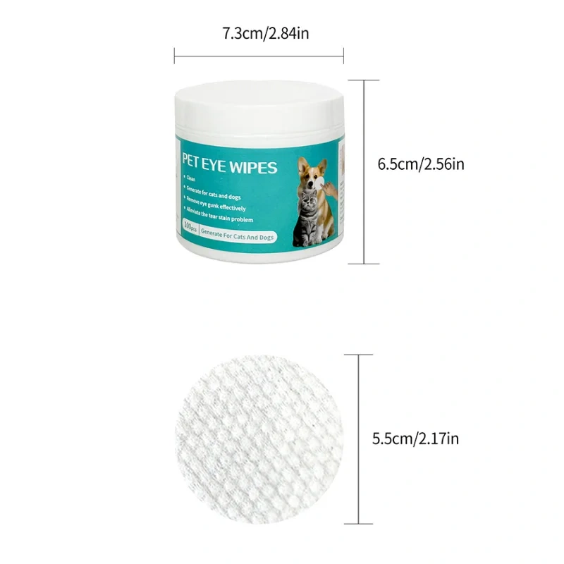 Pet Eye Wipes for Removing Tear Stains Cleaning Facial Tissues for Cats Eliminate Tear Marks Pet Eye wipes