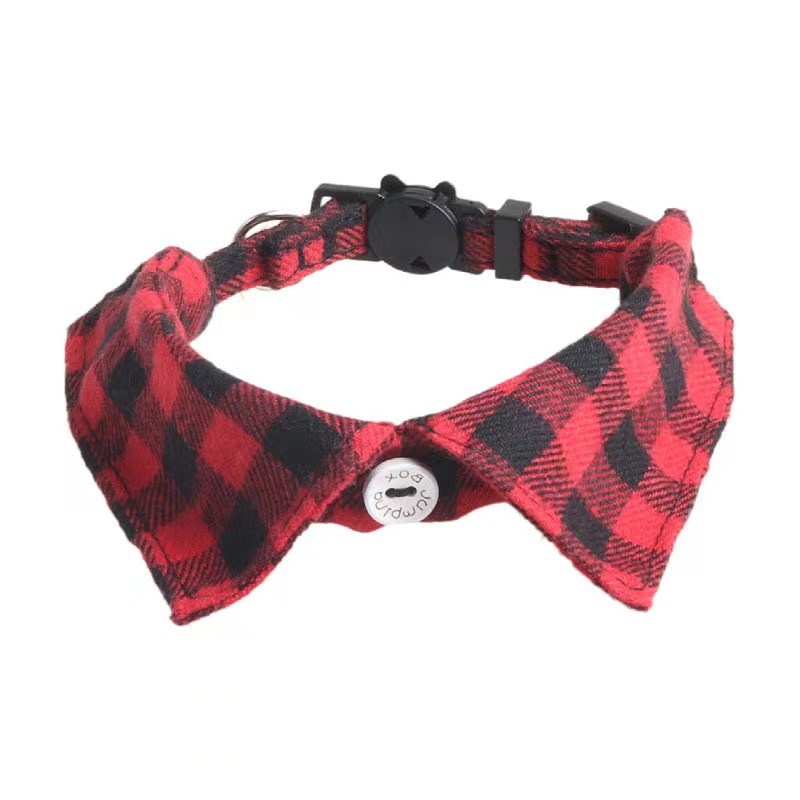 Hot Sale Custom Luxury Pet Accessories Vintage Polyester Cotton Pet Collars Classical British Style Cat Collars with Bell