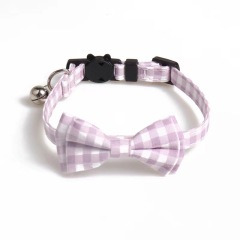 Hot sale Dog Bow Tie Plaid Custom Logo Dog Collar Metal Buckle Cat Bow Tie