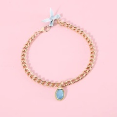 Pet Metal Chain Opal Necklace Adjustable