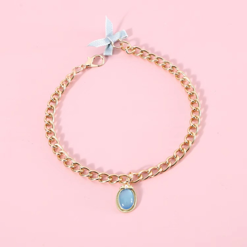Pet Metal Chain Opal Necklace Adjustable