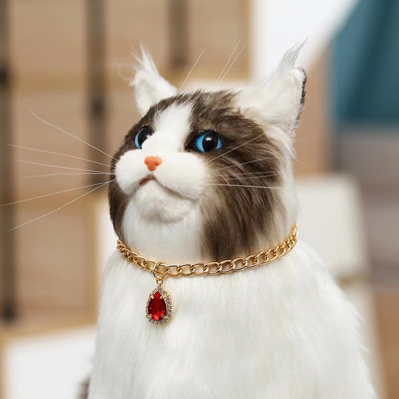 Pet water drop crystal diamond pendant adjustable pet accessory