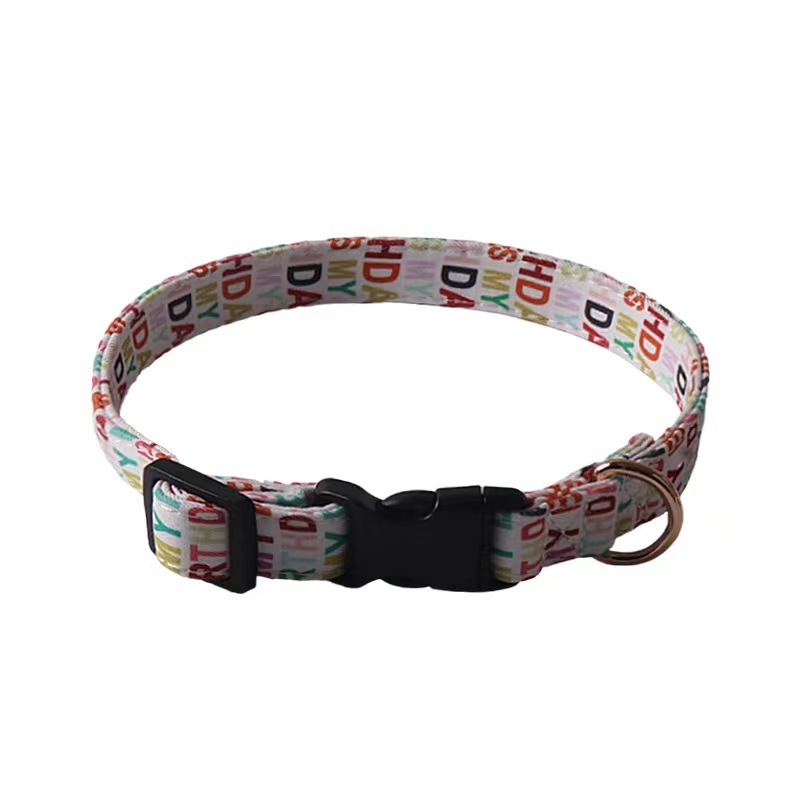 Pet Dog Collar  New Medium Small Luxury Rainbow Birthday Buckle Adjustable Bow Tie Pet Dog Collar