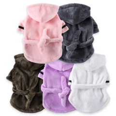 Hot Selling High Quality Pet Clothing Quick Dry Bath Towel Dog Bathrobe Clothes Pet Nightgown Pajamas