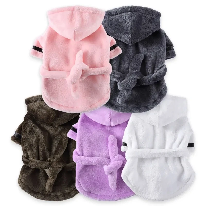 Hot Selling High Quality Pet Clothing Quick Dry Bath Towel Dog Bathrobe Clothes Pet Nightgown Pajamas