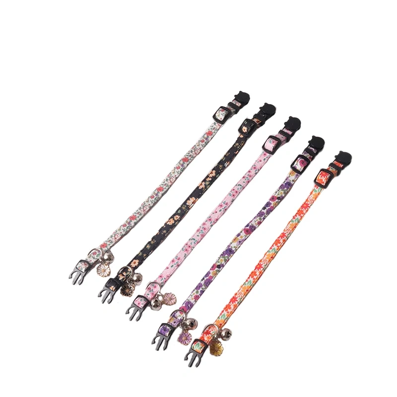 Amigo New Pet products Floral series Cat Collar Floral Accessories Cat collar Kitten collar with bell