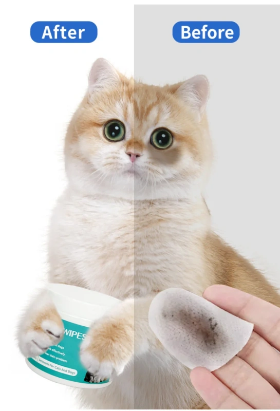 Pet Eye Wipes for Removing Tear Stains Cleaning Facial Tissues for Cats Eliminate Tear Marks Pet Eye wipes