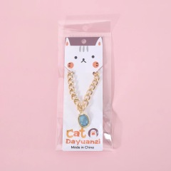 Pet Metal Chain Opal Necklace Adjustable