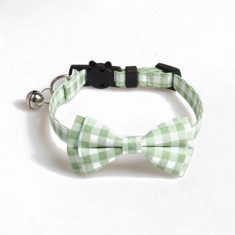 Hot sale Dog Bow Tie Plaid Custom Logo Dog Collar Metal Buckle Cat Bow Tie