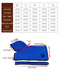 LovePaw Wholesale Embroidered Paw Dog Drying Coat Super Absorbent Quick Drying Microfiber Dog Towel with Hood Dog Bathrobe Towel