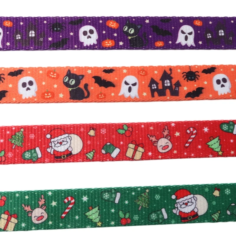 Amigo Custom Printing Design  Pet Collar Christmas Halloween series Adjustable Puppy Dog Collar With plastic buckle