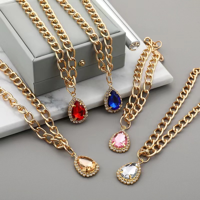 Pet water drop crystal diamond pendant adjustable pet accessory