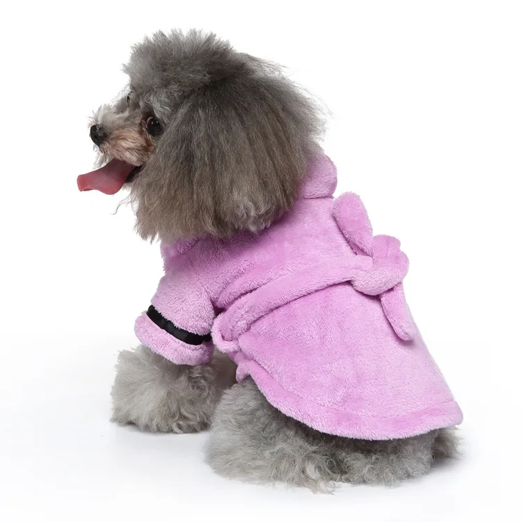Hot Selling High Quality Pet Clothing Quick Dry Bath Towel Dog Bathrobe Clothes Pet Nightgown Pajamas