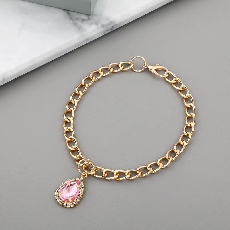 Pet water drop crystal diamond pendant adjustable pet accessory
