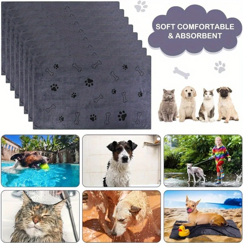 Wholesale Pet Cat Dog Bath Towel Cleaning Grooming Products Small Medium Large Soft Microfiber Drying Pet Cat Dog Towel